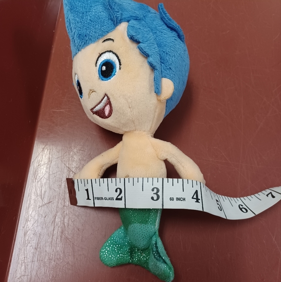 -Nick Jr Bubble Guppies Gil Plush Stuffed Toy 7" Blue Hair Merperson Mermaid Boy - Picture 4 of 12